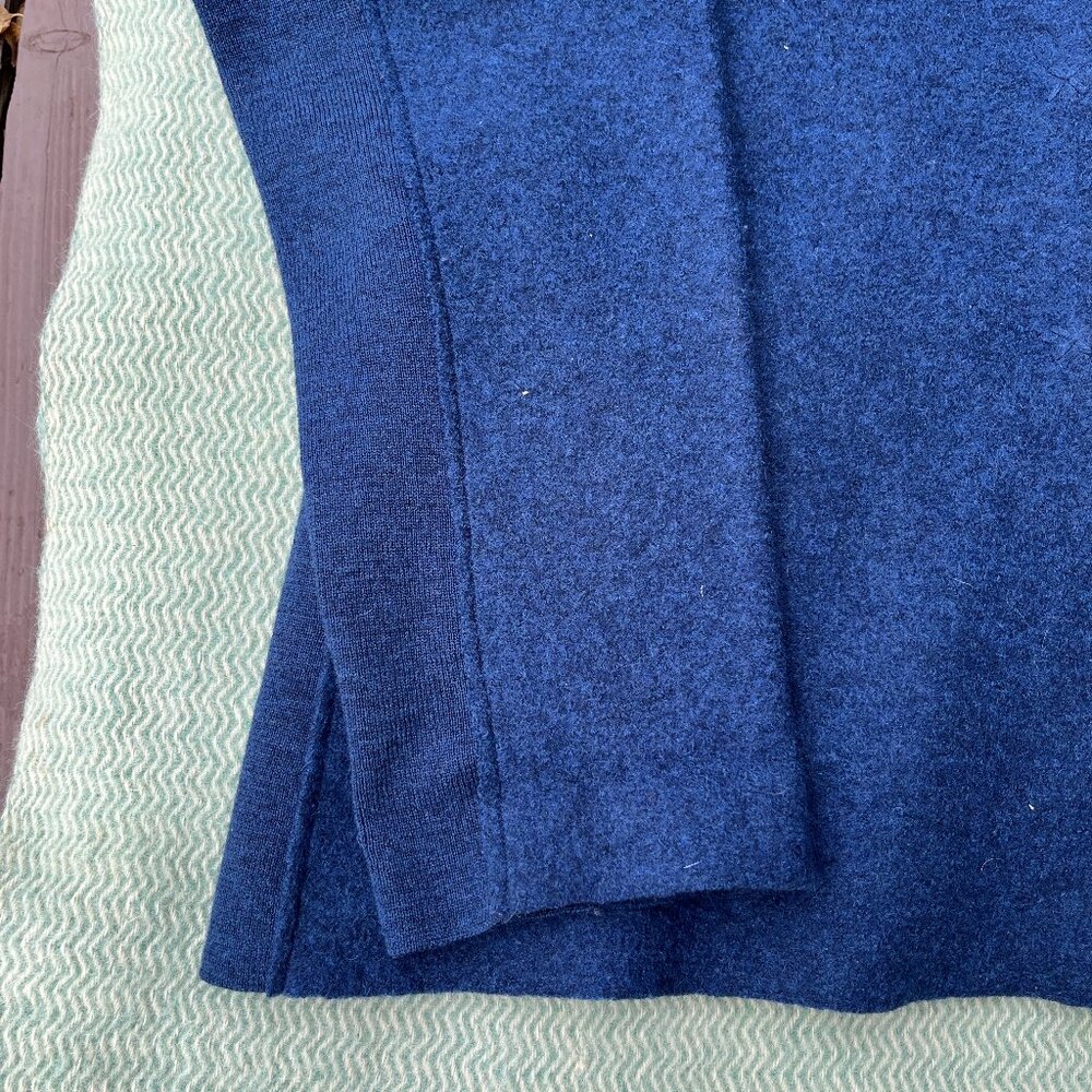 Boiled wool deep navy/deep purple button down v-neck jacket, elastic sides L! - Picture 4 of 16